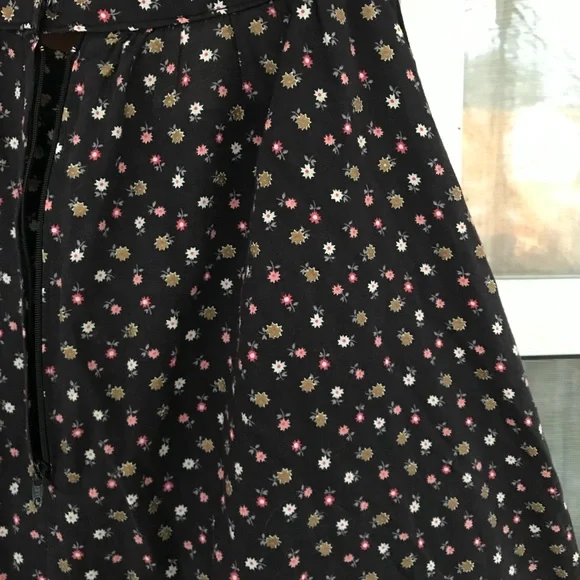 Vtg🎀Gunne Sax Black Calico Skirt Size S Prairie Midi Lace Trim👒🌾(RESERVED) - Picture 10 of 15